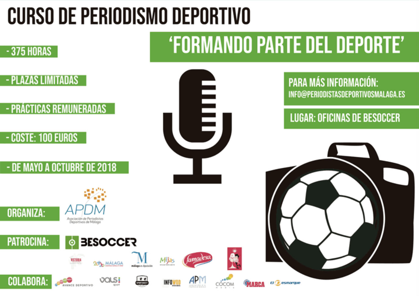 Nace la primera edición del curso de periodismo deportivo ‘Formando parte del deporte’