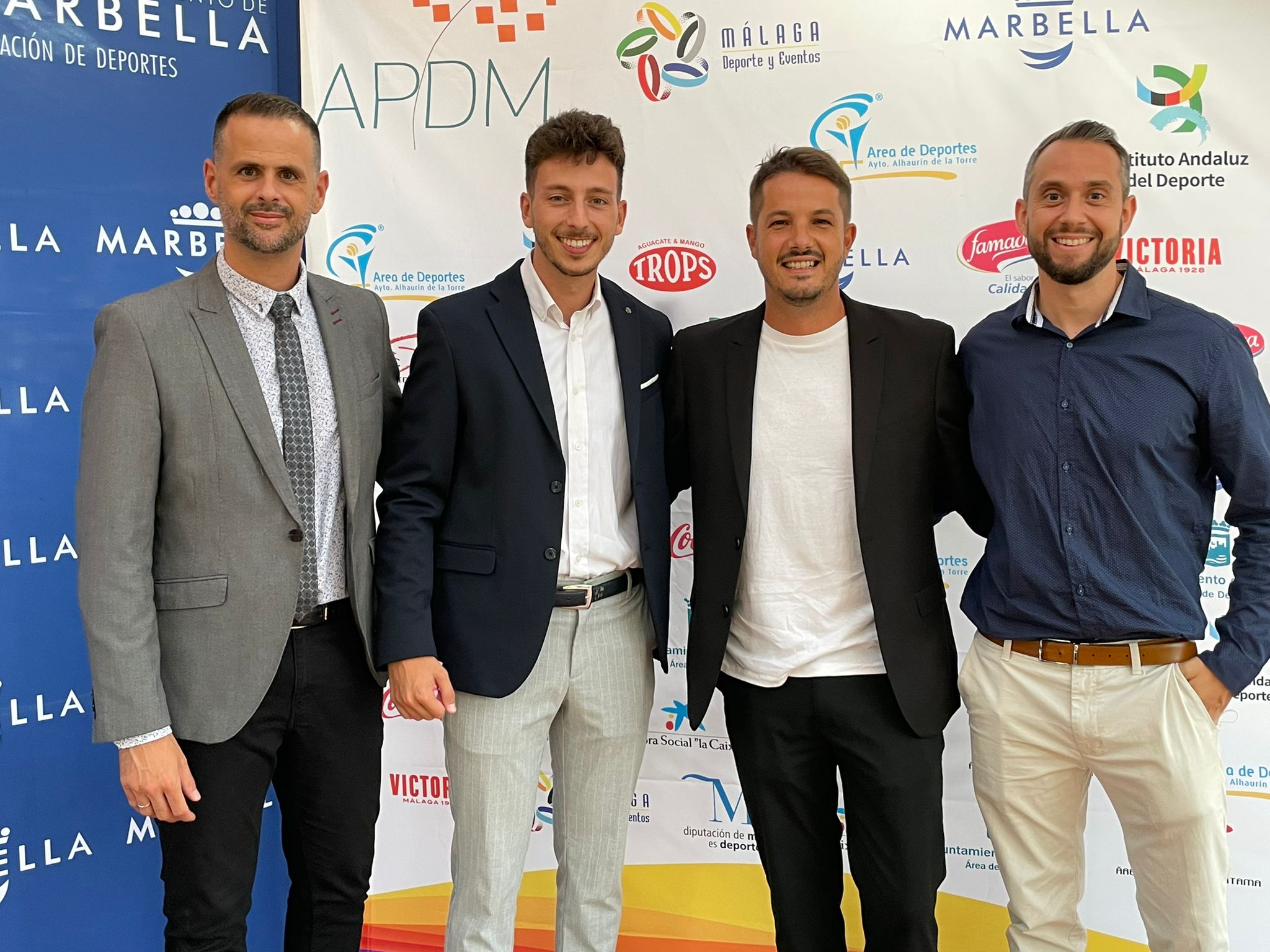 Los periodistas Jesús Ortiz, Daniel Marín, Alberto Fuentes y Julio Rodríguez, ganadores del I Premio de Periodismo Deportivo Ciudad de Marbella